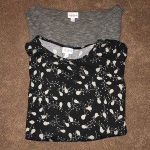 Lularoe Bundle of 2 Irma Tops/Tunics Black Gray